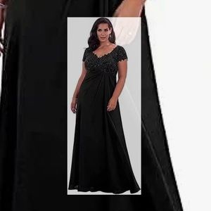 COPY - Mother of The Bride Dresses with Sleeves V-Neck Lace Chiffon A-Line Plus…